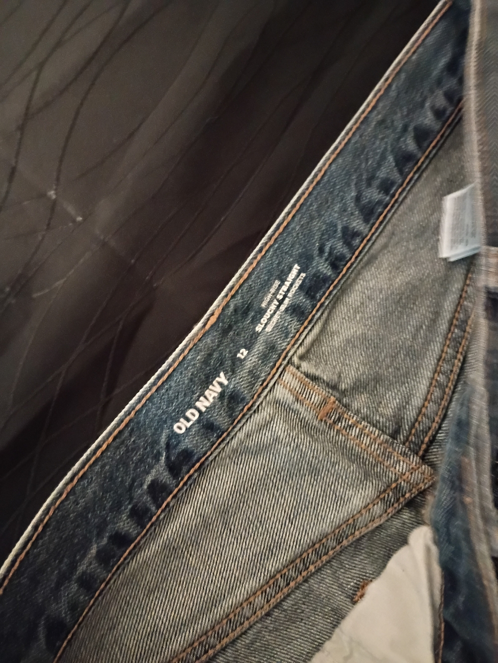 Old Navy Women's Straight-Leg Distressed Blue Jeans - Picture 3 of 3